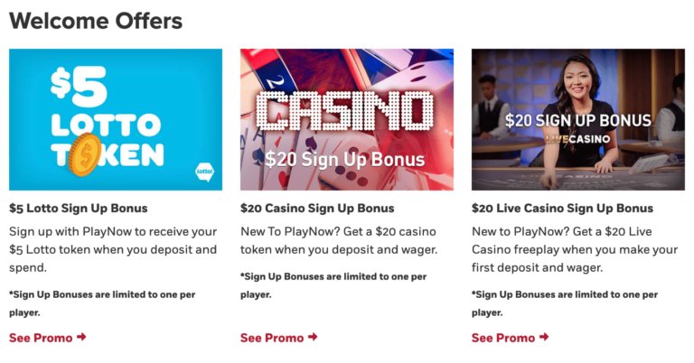 Canada - welcome bonuses casino